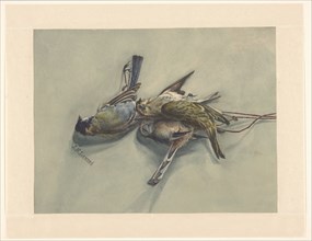 Still life with three dead birds, c.1800-c.1899. Creator: J.N. Landré.