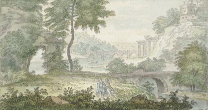 Italian landscape, 1706-1759. Creator: Jacob van Liender.