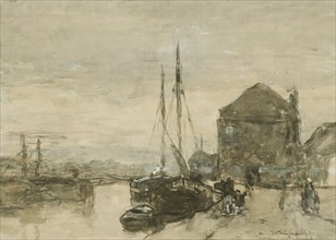 View of Turfmarkt and Eendjespoort in Haarlem, after 1865. Creator: Jan Hendrik Weissenbruch.