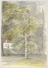Tree in front of the fence of a country house, 1834-1911. Creator: Jozef Israels.
