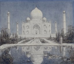 Taj Mahal by moonlight, 1877-1932. Creator: Marius Bauer.