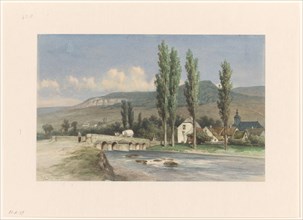 Mountain landscape near Walferdange, Luxembourg, 1850-1929. Creator: Pieter Adrianus Schipperus.