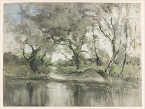 Trees on the water's edge, 1915. Creator: Pieter H.J.J. Ras.