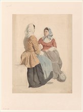 Two seated women with a jug, 1819-1849. Creator: Willem Hendrik Schmidt.