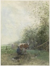 Milking time, 1844-1910. Creator: Willem Maris.