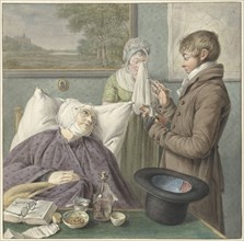 Doctor visits a sick old woman in bed, 1771-1816. Creators: Wybrand Hendriks, Hendrik Schwegman.