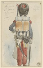 Sketch of military uniform, 1827. Creator: Auguste Raffet.