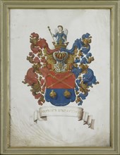 The coat of arms of Susanna van Collen (1692-1745), wife of Jacob Feitama, 1725-1774. Creator: Anon.