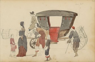 Figures and carriage, 1852.  Creator: Cornelis Springer.