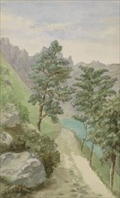 Mountain landscape with water near Glion, c. 1888-c. 1901. Creator: Anna Catharina Maria van Eeghen.
