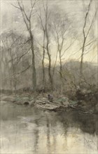 Edge of a forest on the water, 1848-1888. Creator: Anton Mauve.