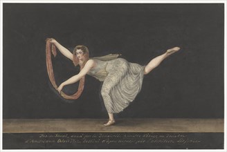 Dancer Annette Köbler performing the Pas-de-Shawl, 1812. Creator: Bartholomeus Ziesenis.