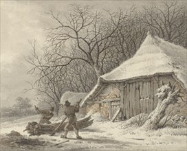 Winter landscape with farm at the Voorbroek in Terborg, 1788-1835. Creator: François Joseph Pfeiffer.