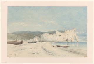 Coastal landscape with white chalk cliffs, 1851-1894. Creator: Hendrik Veder.