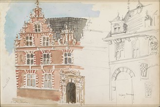 City Hall And De Waag in Hoorn, 1862-1867. Creator: Isaac Gosschalk.