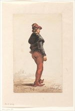 Standing Landsknecht in Burgundian costume, from behind, 1833-1910. Creator: Jan Gerard Smits.