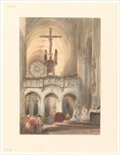 Church interior with Mass, 1827-1891. Creator: Johannes Bosboom.