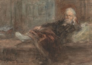 Self -portrait with damaged foot, c. 1898. Creator: Jozef Israels.
