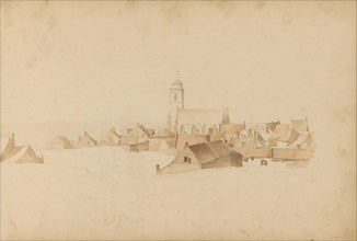 View of Katwijk aan Zee with the Andreaskerk (or Old Church), 1820-1896. Creator: Kasparus Karsen.