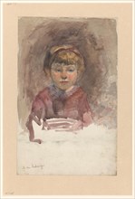 Portrait of a child from the front, 1874-1918. Creator: Martinus van Andringa.