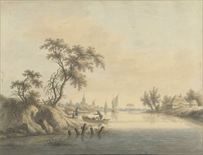 View of the village of Elst on the Maas, 1758-1815. Creator: Nicolaas Wicart.