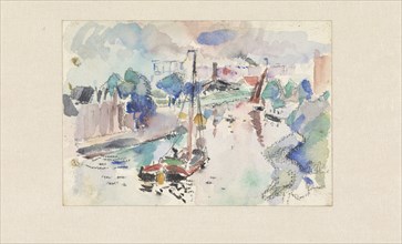 The Kostverloren Canal in Amsterdam (looking north?), 1915. Creator: Rik Wouters.