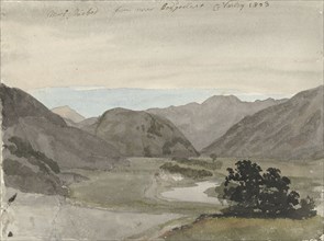 View of Moel Siabod from Beddgelert, North Wales, 1803. Creator: Cornelius Varley.