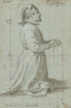 Kneeling founder wearing a Fraternity Cap, 1630-1639. Creator: Domenico Fiasella.