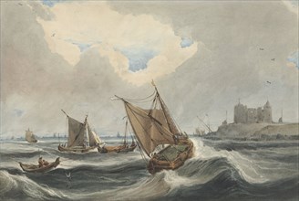 Ships at the port of Vlissingen, 1814. Creator: Francois Louis Thomas Francia.