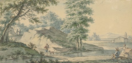 Landscape with a bridge, 1750-1818. Creator: Izaak Schmidt.