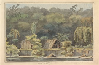 Oeman Kondre on the Marowijne river, 1850. Creator: Jacob van Geffen.