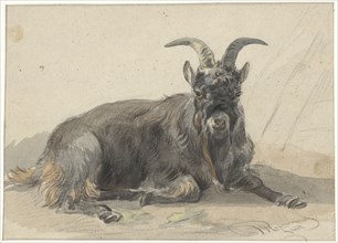 Lying black goat, 1799-1869. Creator: Jan van Ravenswaay.