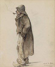 Farmer with a pipe, full length, 1842. Creator: Johannes Tavenraat.