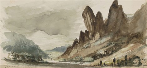 Mountain landscape in Thuringia, 1840. Creator: Johannes Tavenraat.