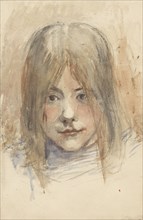 Portrait of a girl, 1834-1911. Creator: Jozef Israels.