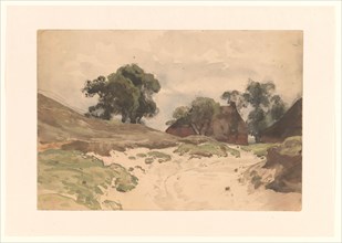 Landscape with farm, 1845-1925. Creator: Julius Jacobus van de Sande Bakhuyzen.
