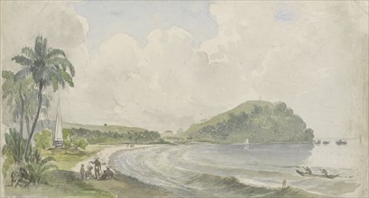 Tropical coastal landscape, 1845-1925. Creator: Julius Jacobus van de Sande Bakhuyzen.