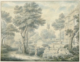 Arcadian landscape with a tomb, 1746. Creator: Louis Fabritius Dubourg.