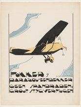 Fokker's parasol monoplane. No tension wires: great styg [?] capacity, 1919-1945. Creator: Reijer Stolk.