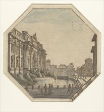 Trevi Fountain, seen from the West, 1787-1811. Creator: Victor Jean Nicolle.
