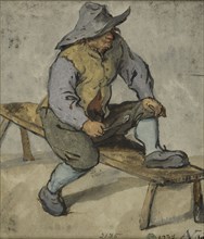 Farmer sitting on a bench, 1640s. Creator: Adriaen van Ostade.