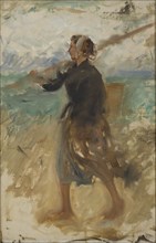 A Fishergirl from the North of France. Study, late 19th-early 20th century. Creator: August Hagborg.