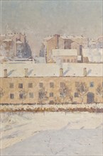 A Winter Scene. Motif from Southern Stockholm, 1886. Creator: Knut Axel Lindman.