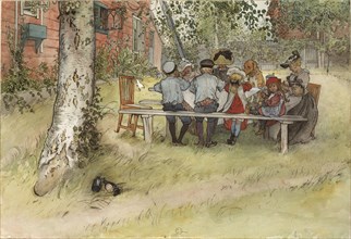 Breakfast under the Big Birch. From A Home (26 watercolours), c19th century. Creator: Carl Larsson.