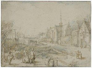 Village street with church. Creator: Cornelis Claesz van Wieringen.