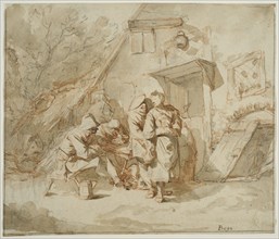 Peasants outside an inn. Creator: Cornelis Bega.