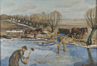 Farmhands fetching Ice, 1927. Creator: Fritz Syberg.