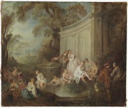 A Company of Bathers in a Park, early 18th century. Creator: Jean-Baptiste Pater.