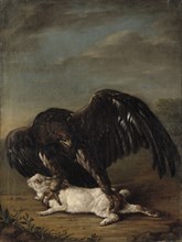 Eagle Catching a Hare, 1779. Creator: Johann Friedrich Grooth.