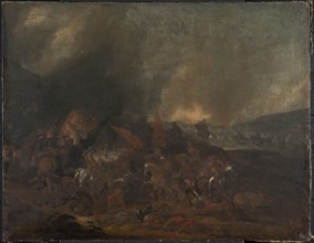 Battle scene, late 17th-early 18th century. Creator: Johann Philip Lemke.